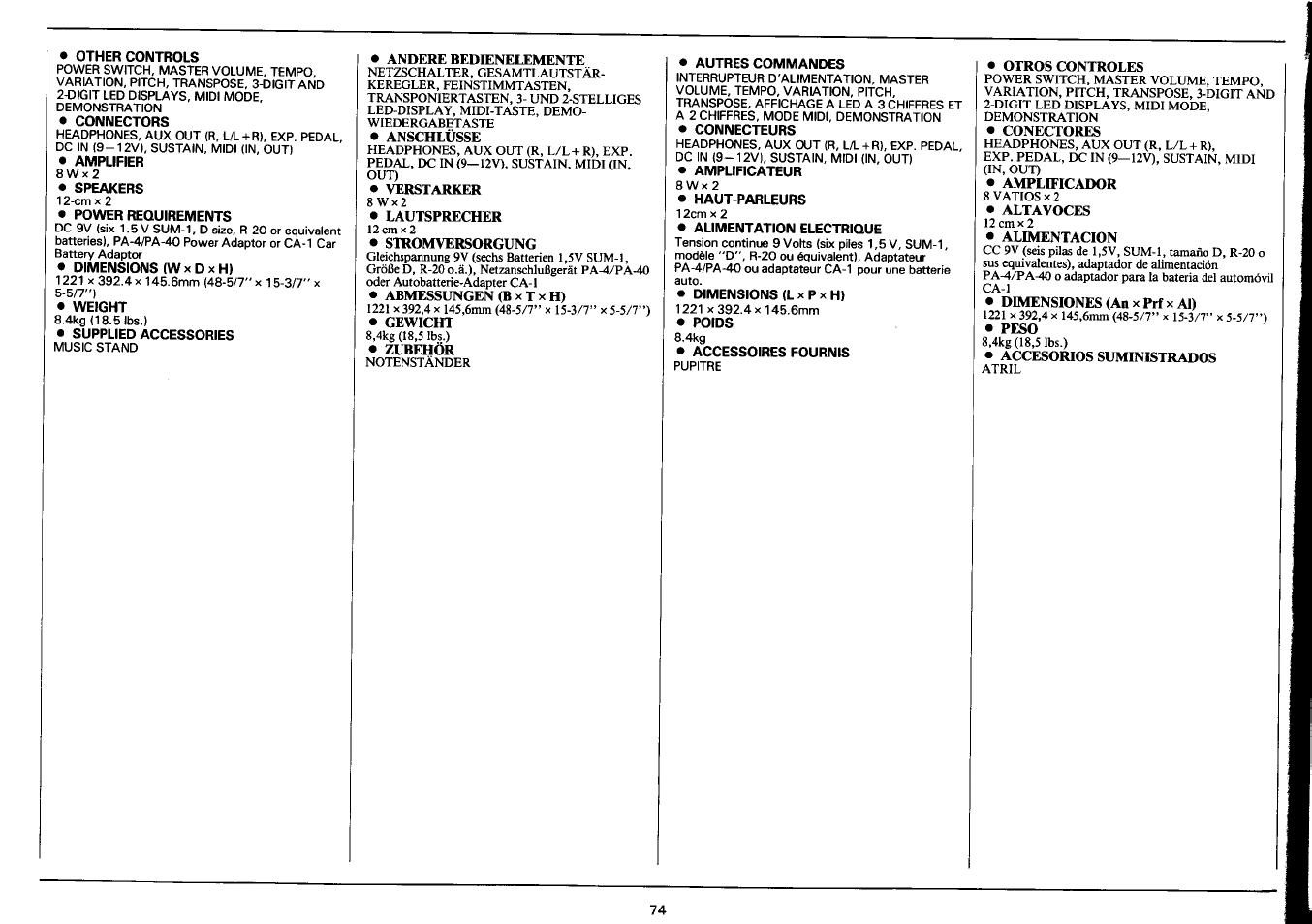 Yamaha PSR-3500 User Manual | Page 76 / 84