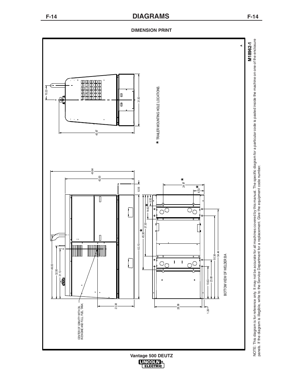 Diagrams, F-14 | Lincoln Electric IM805 VANTAGE 500 DEUTZ User Manual | Page 47 / 51