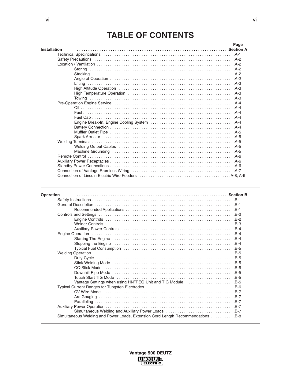 Lincoln Electric IM805 VANTAGE 500 DEUTZ User Manual | Page 7 / 51