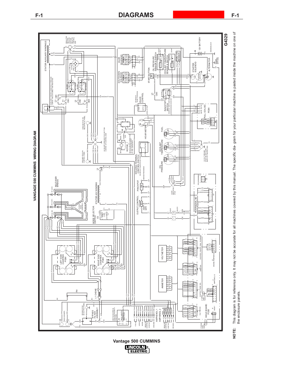 Diagrams, Vantage 500 cummins, Enhanced diagram | G4329 | Lincoln Electric IM800 VANTAGE 500 CUMMINS User Manual | Page 35 / 51