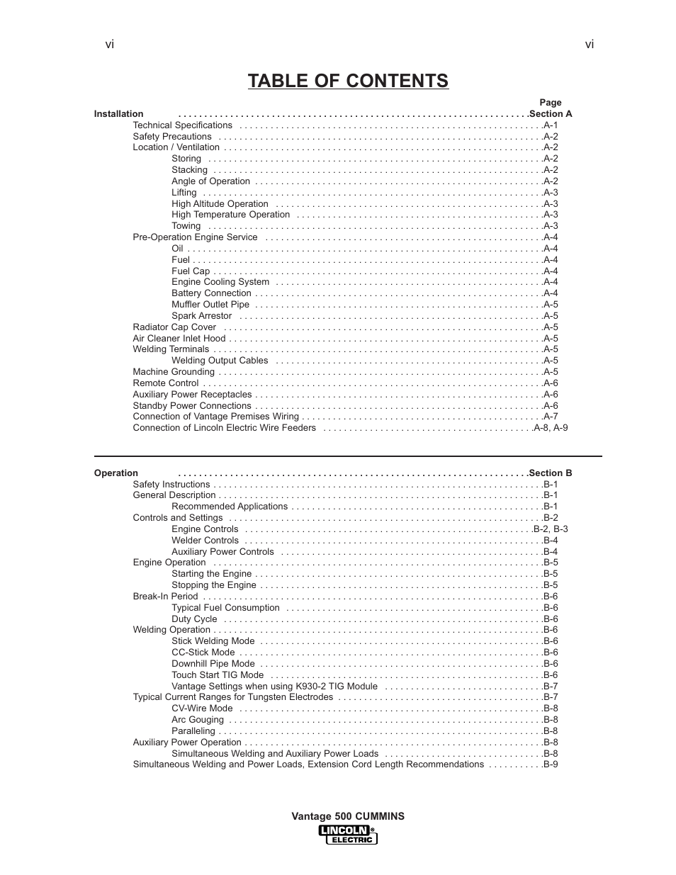 Lincoln Electric IM800 VANTAGE 500 CUMMINS User Manual | Page 7 / 51