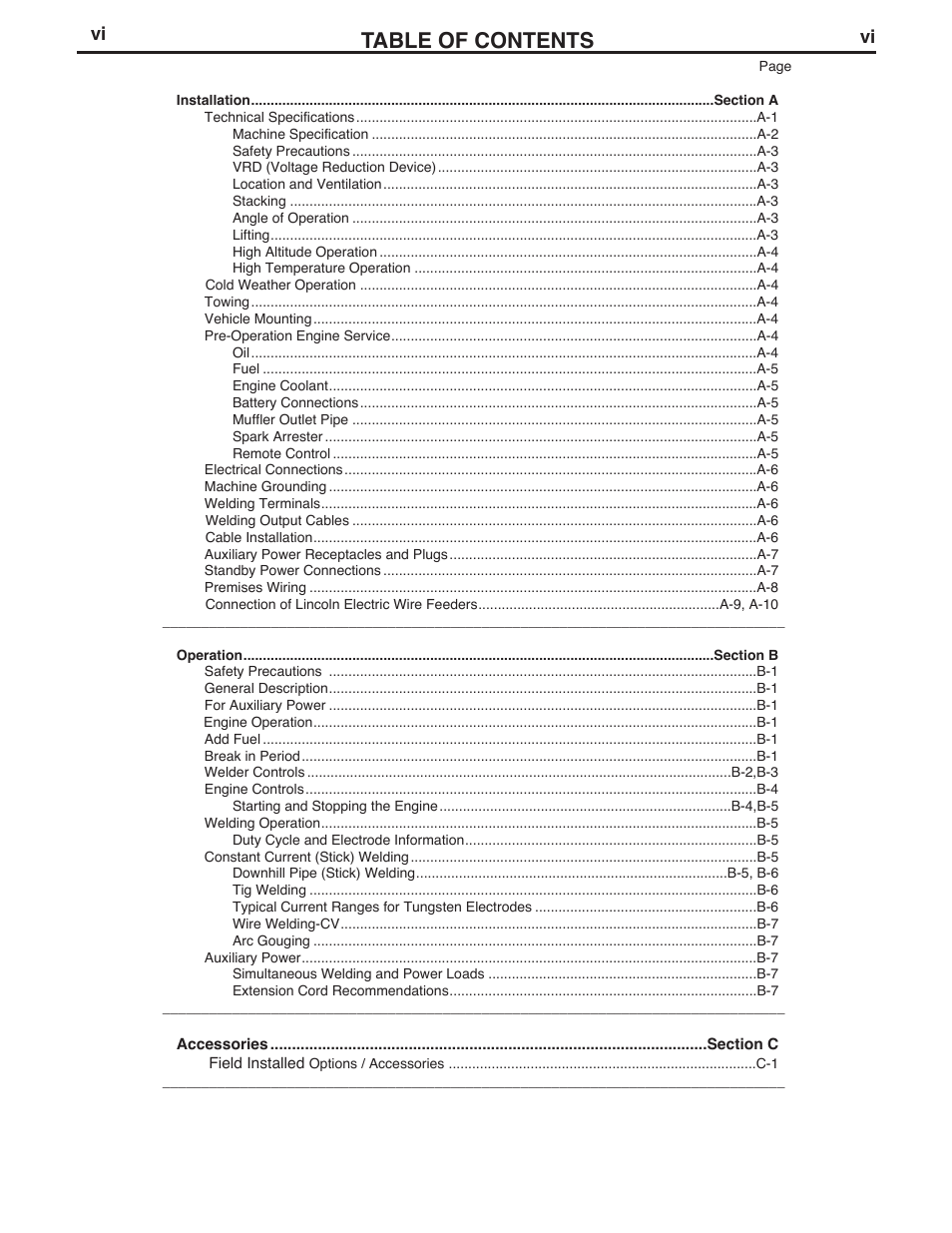 Lincoln Electric IM957 VANTAGE 500 User Manual | Page 7 / 55