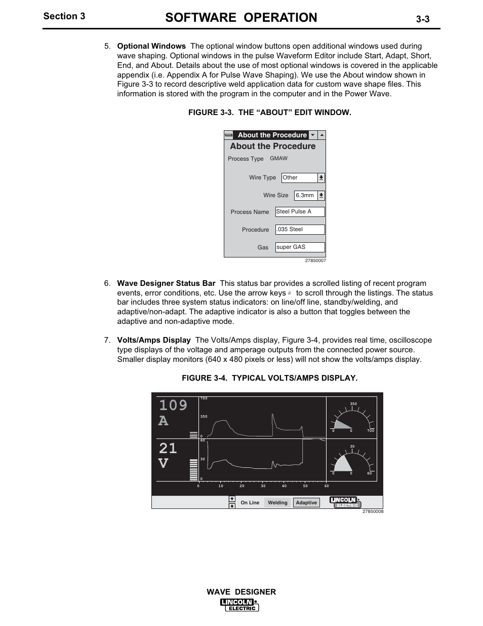 Software operation | Lincoln Electric IM649 Wave Designer User Manual | Page 15 / 74
