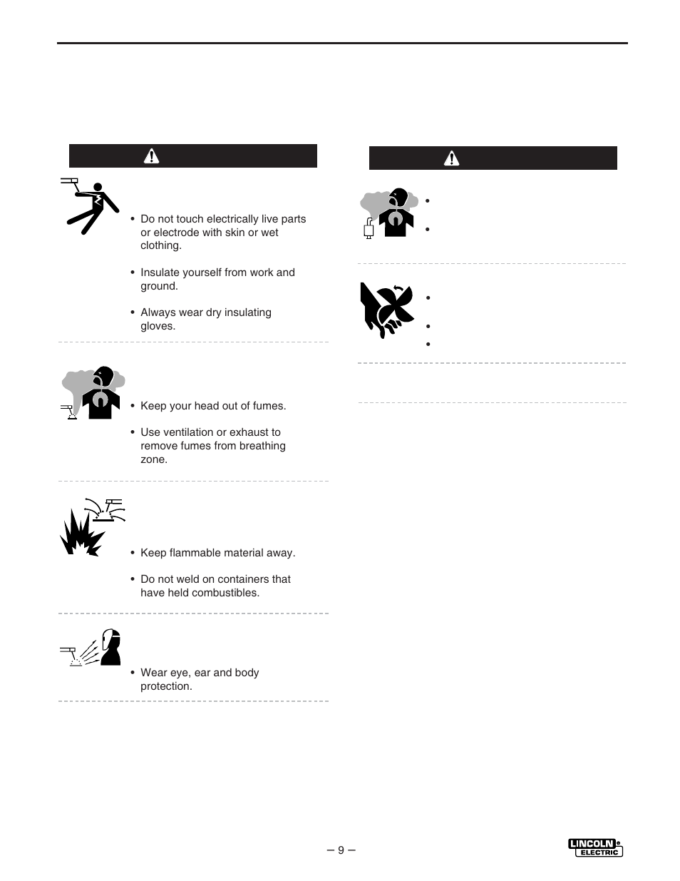 Operation, Operating instructions, Warning | Lincoln Electric IM530 Weldanpower 125 User Manual | Page 16 / 40