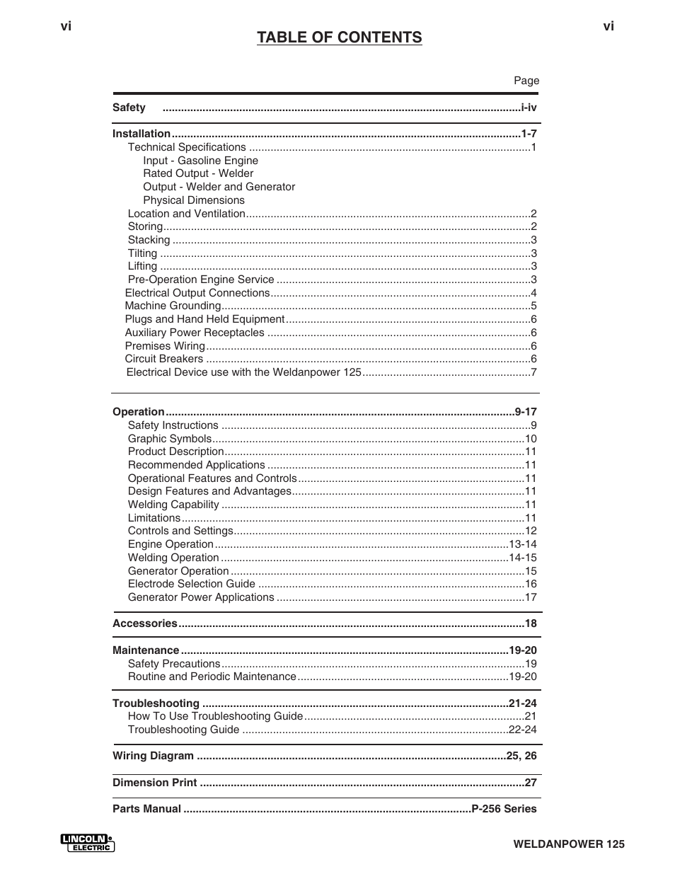 Lincoln Electric IM530 Weldanpower 125 User Manual | Page 7 / 40