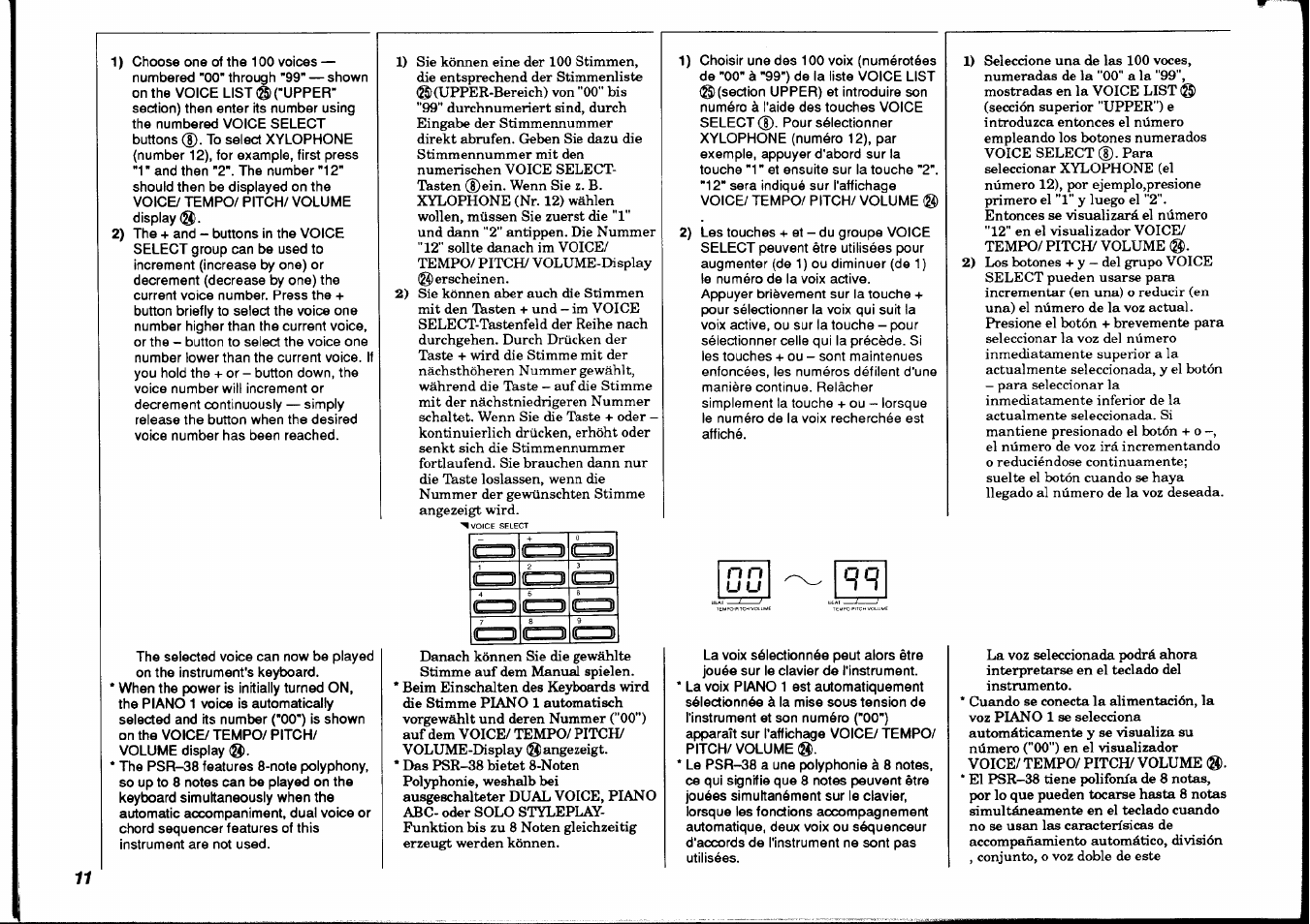 Yamaha PSR-38 User Manual | Page 12 / 55