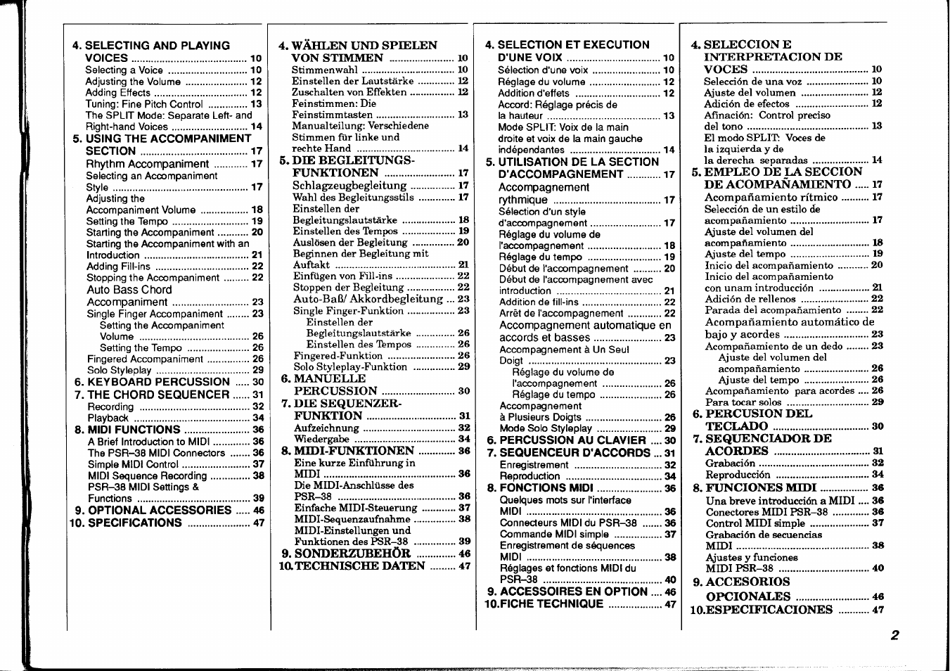 Yamaha PSR-38 User Manual | Page 3 / 55