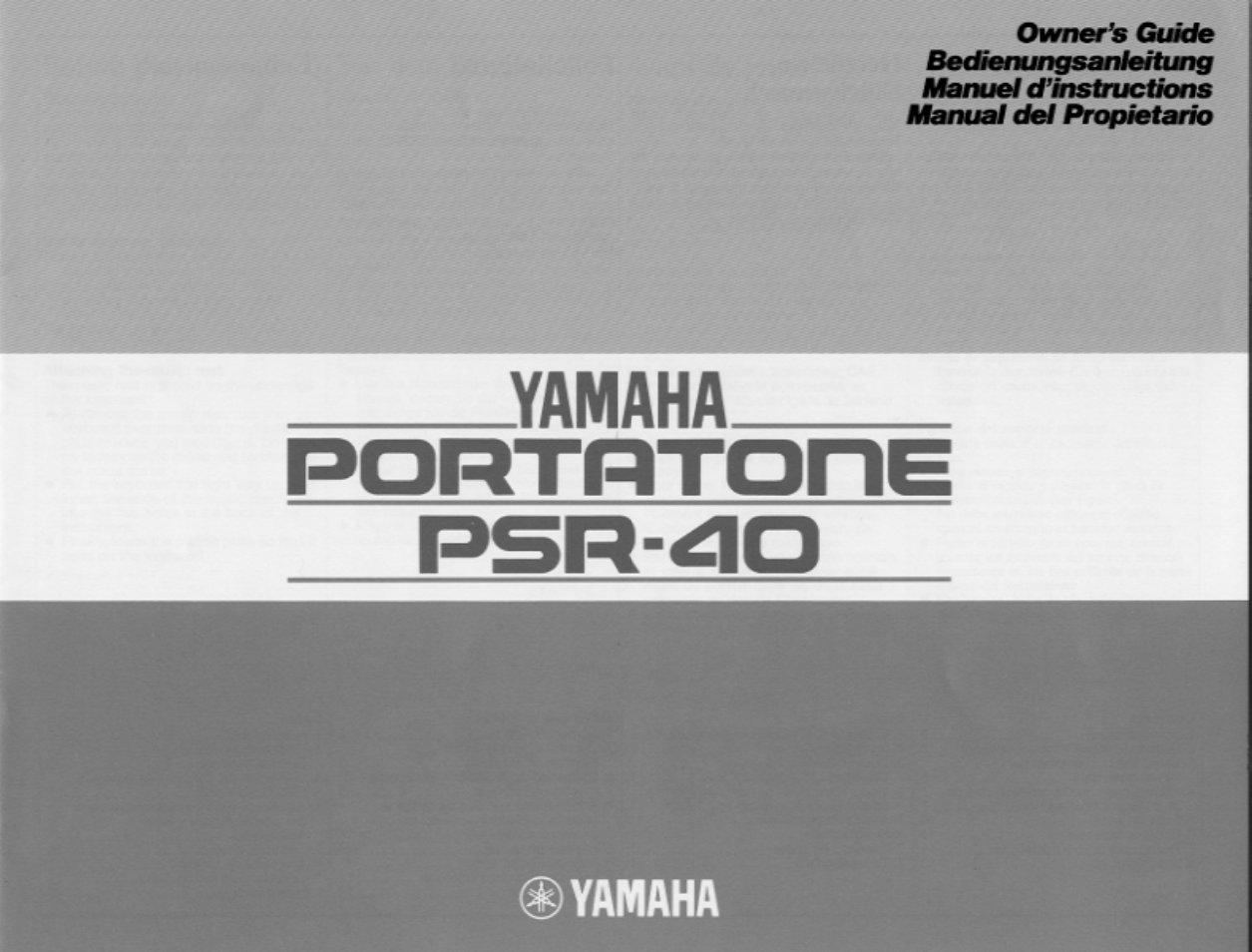 Yamaha PSR-40 User Manual | 16 pages