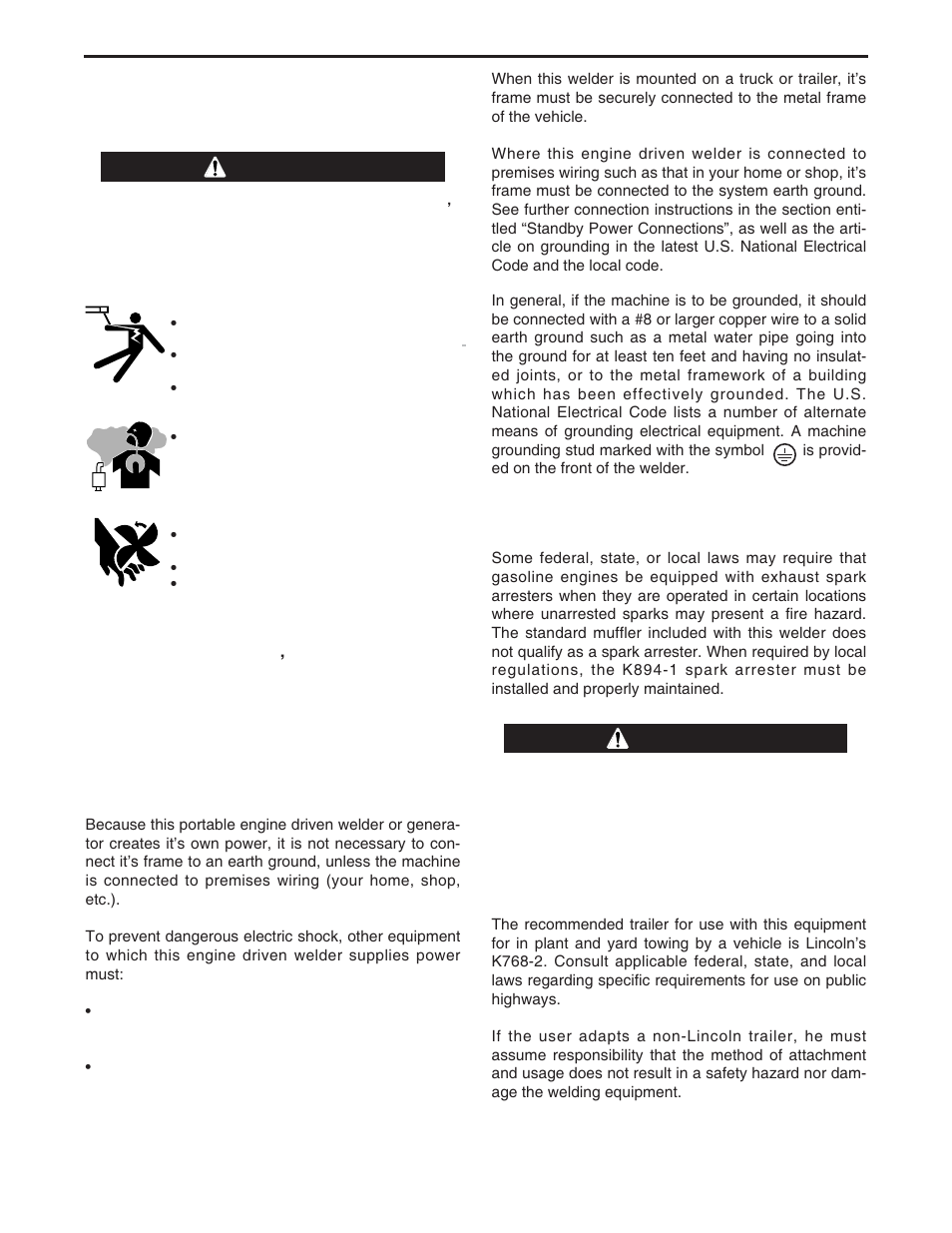 Installation, Installation instructions, Warning caution | Lincoln Electric IM766 WELDMARK 225 User Manual | Page 10 / 36