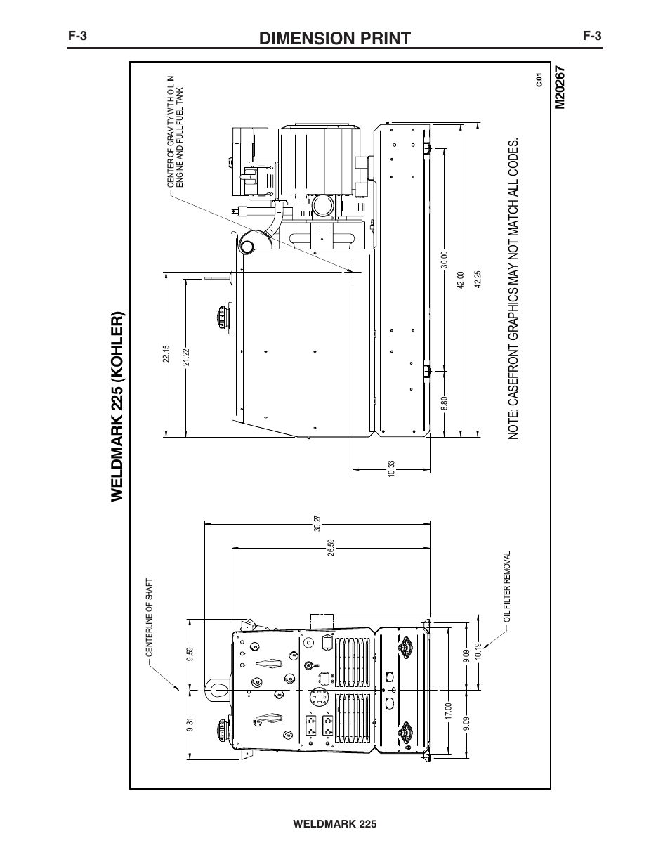 Dimension print | Lincoln Electric IM927 WELDMARK 225 User Manual | Page 32 / 35