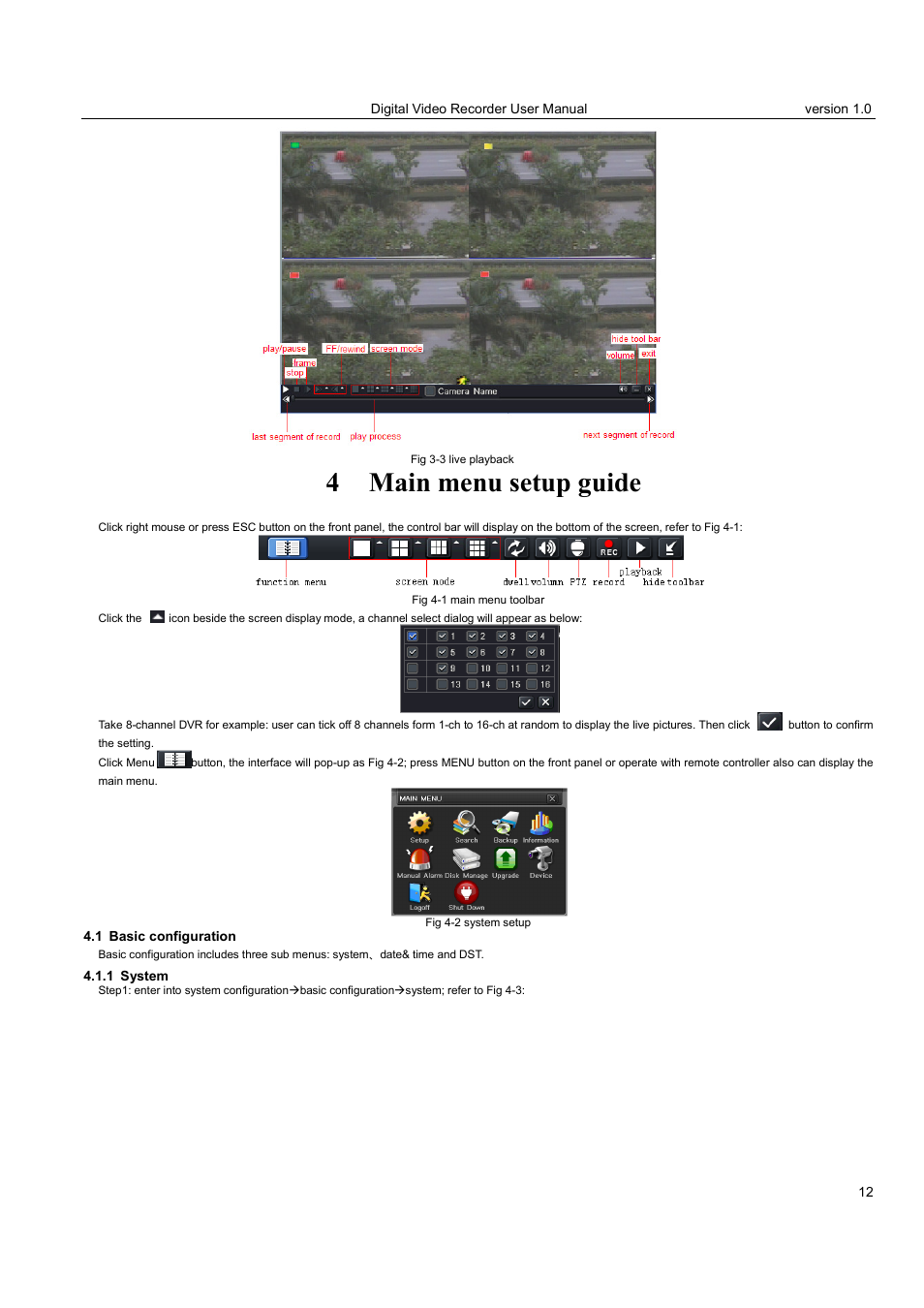 4 main menu setup guide | LT Security LTD2516HE User Manual | Page 12 / 73