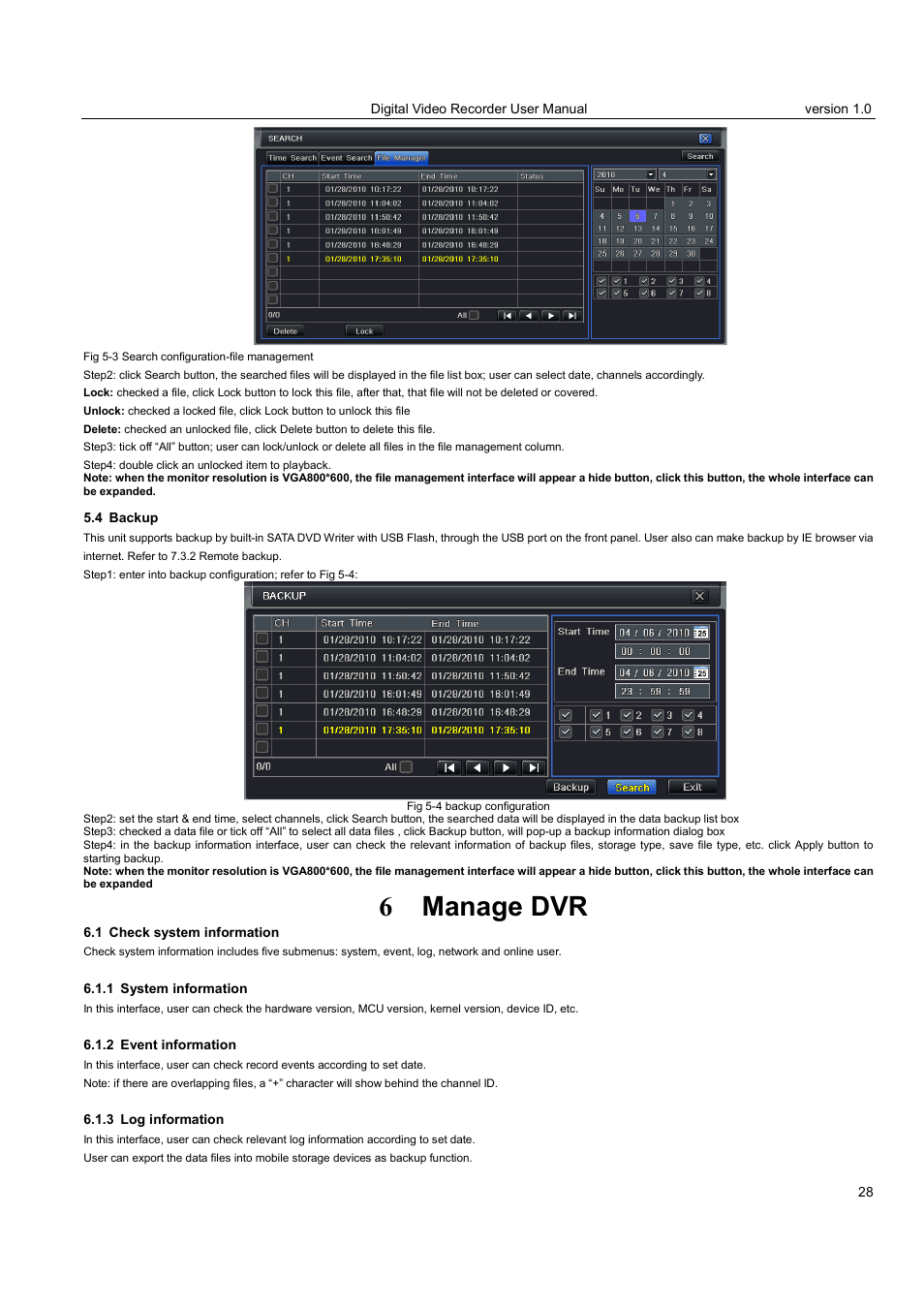 6 manage dvr | LT Security LTD2516HE User Manual | Page 28 / 73