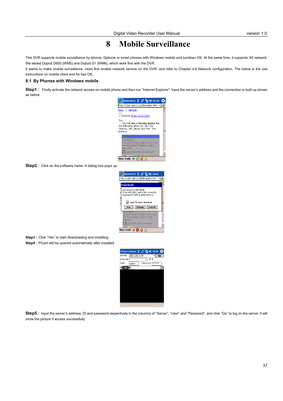 8 mobile surveillance | LT Security LTD2516HE User Manual | Page 37 / 73