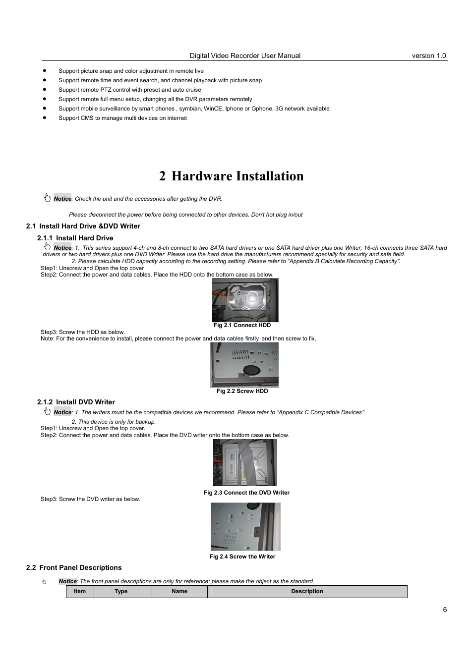 2 hardware installation | LT Security LTD2516HE User Manual | Page 6 / 73