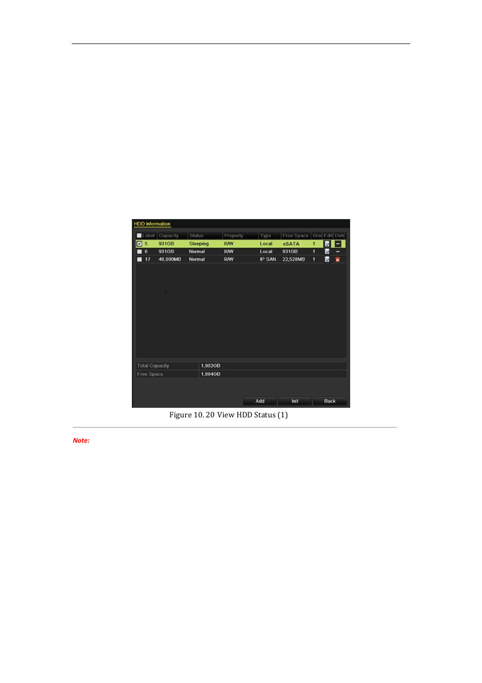 Checking hdd status, 6 checking hdd status | LT Security LTN7600 Series NVR (V2.2.3) User Manual | Page 170 / 205