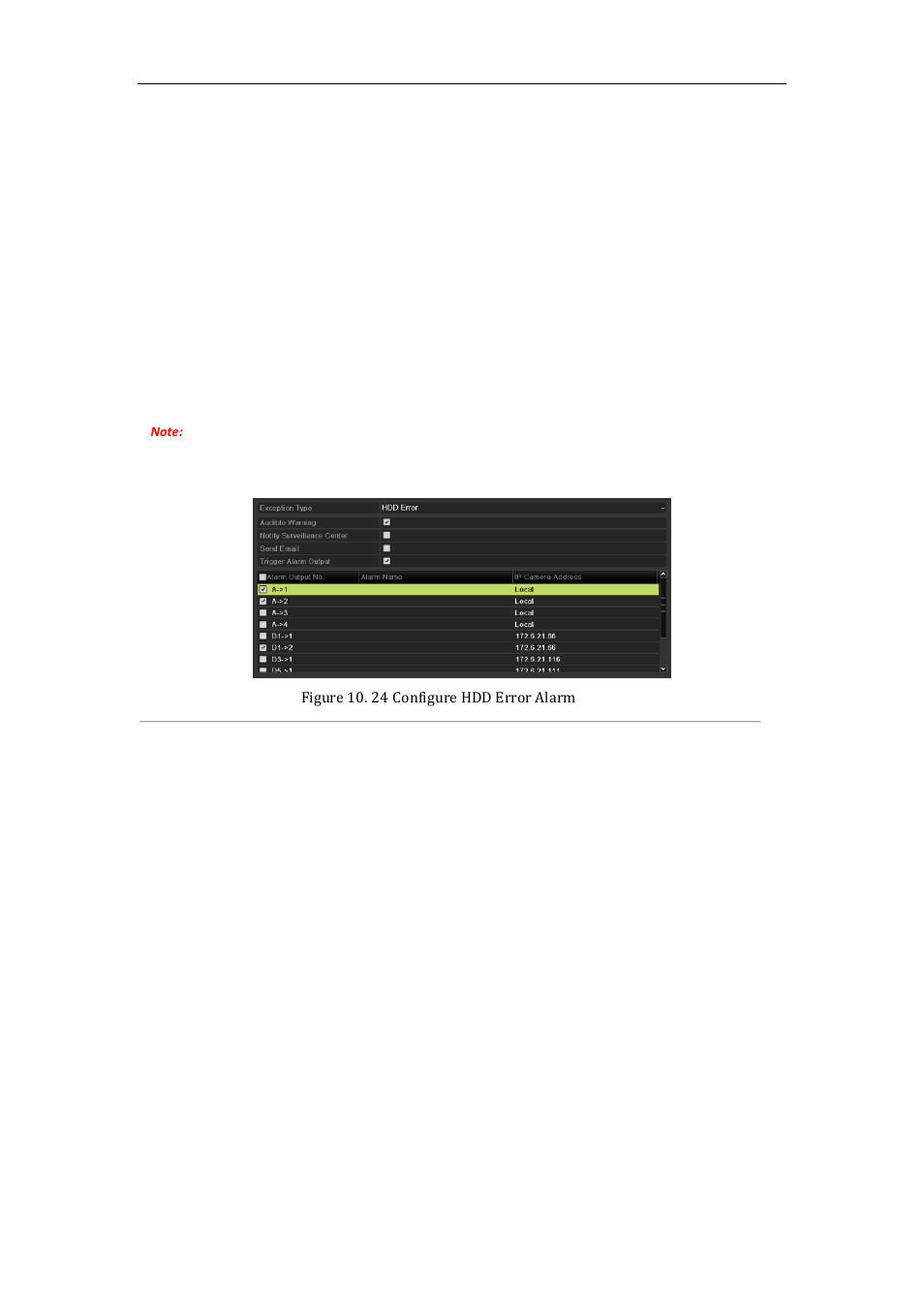 Configuring hdd error alarms, 8 configuring hdd error alarms | LT Security LTN7600 Series NVR (V2.2.3) User Manual | Page 174 / 205