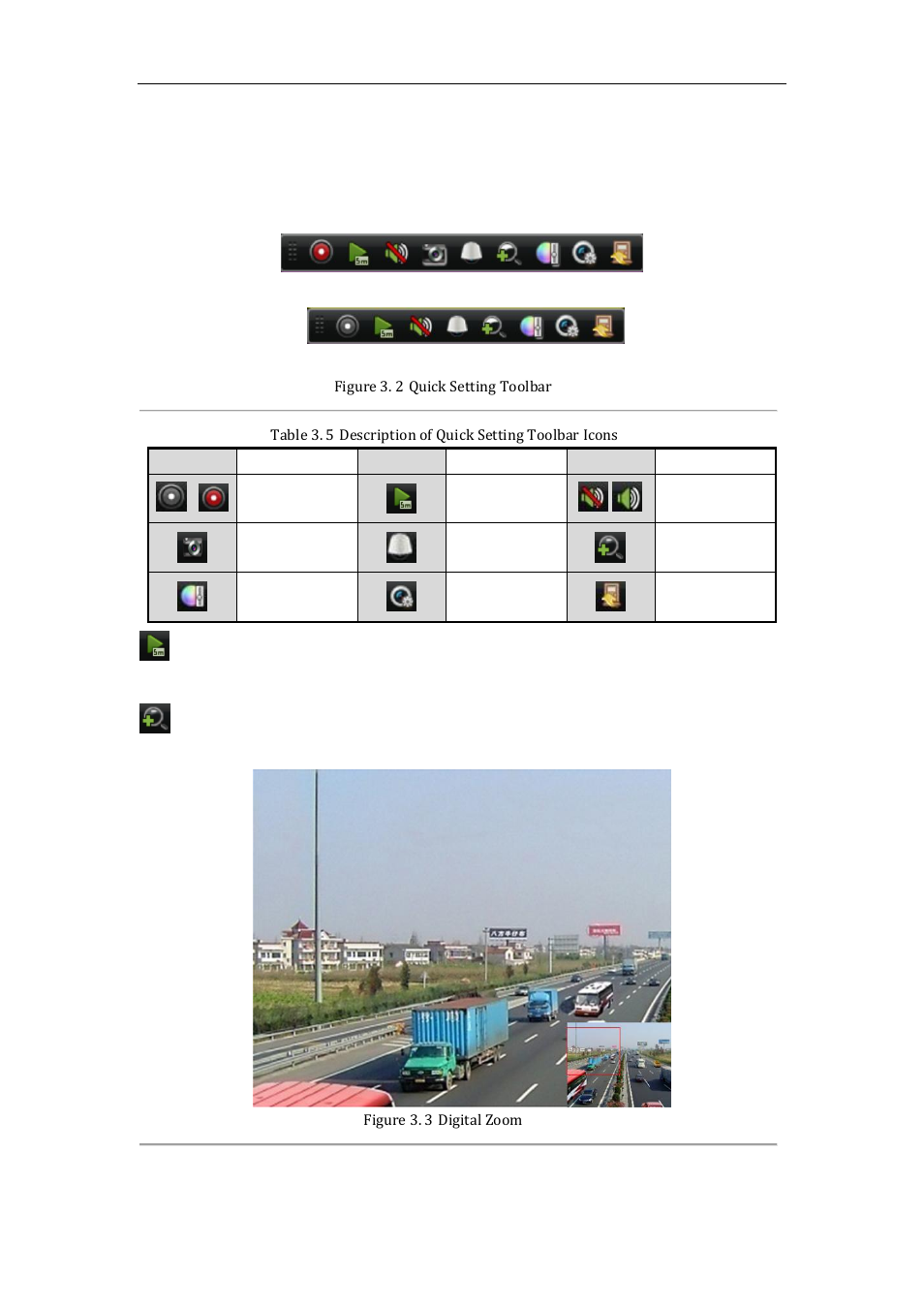 Quick setting toolbar in live view mode, 4 quick setting toolbar in live view mode | LT Security LTN7600 Series NVR (V2.2.3) User Manual | Page 43 / 205