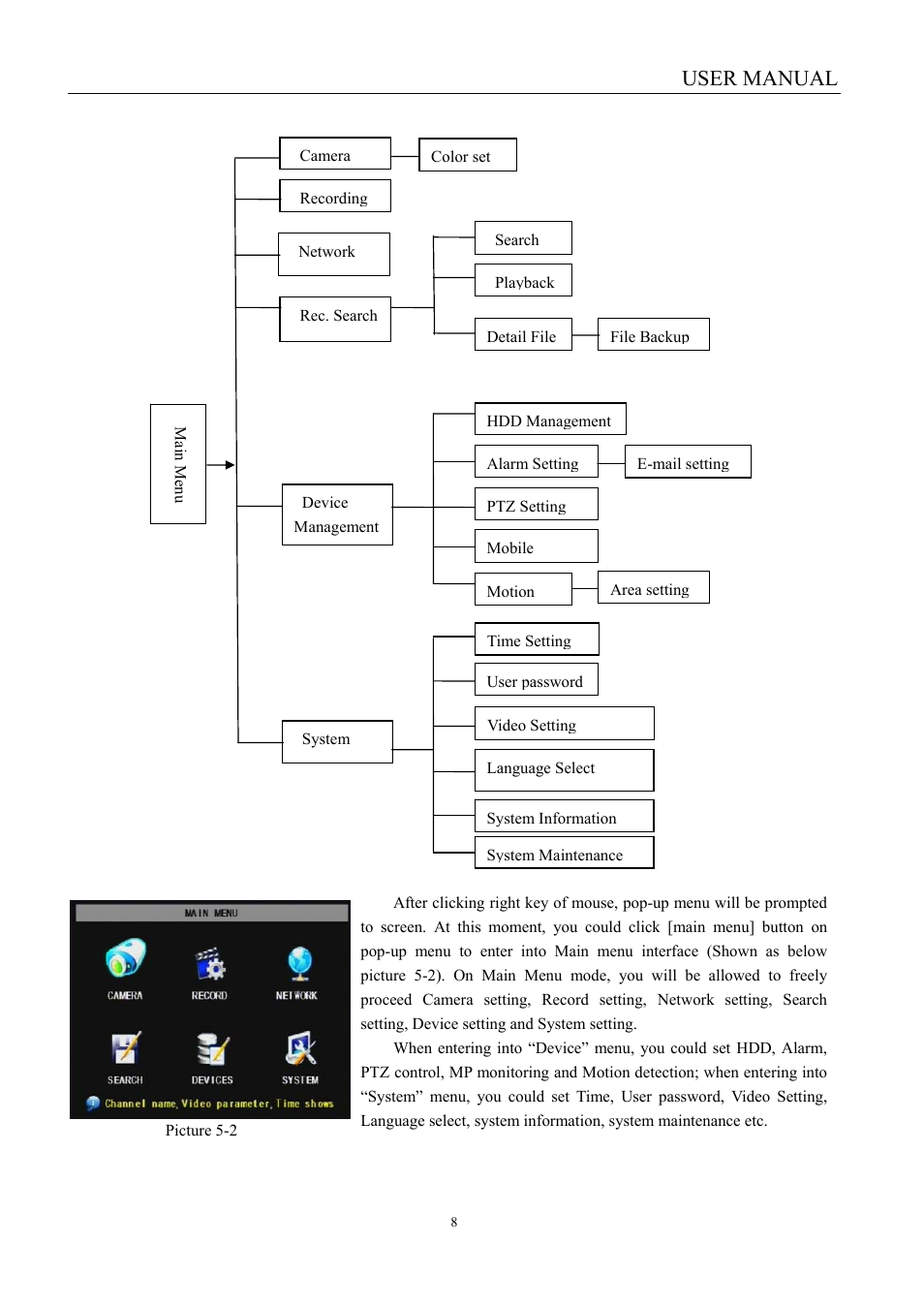 1 main menu preview, 2 main menu, User manual | LT Security LTD451H6 User Manual | Page 11 / 33