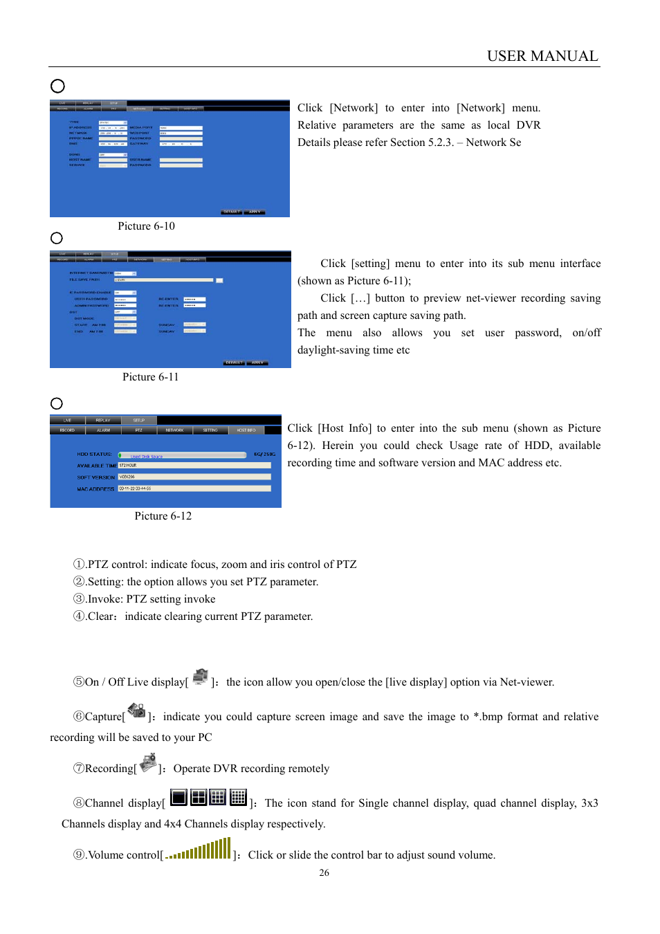 User manual, 2 ptz control, 3 live play control | LT Security LTD451H6 User Manual | Page 29 / 33