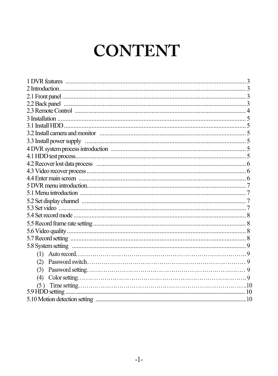 Content | LT Security LTD7604JM User Manual | Page 2 / 19