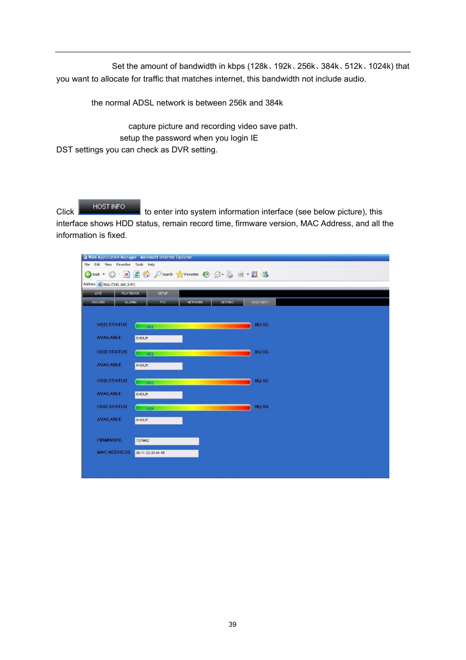 Host info | LT Security LTD7726 CD User Manual | Page 39 / 48