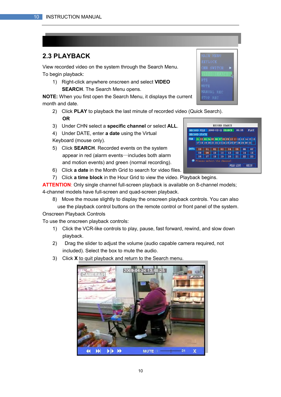 3 playback | LT Security LTD7708 User Manual | Page 10 / 54
