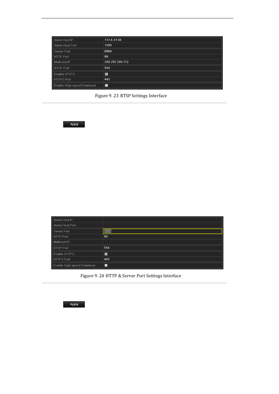 Configuring server and http ports settings, Configuring https settings | LT Security LTN7616-HT (Hybrid) User Manual | Page 131 / 193