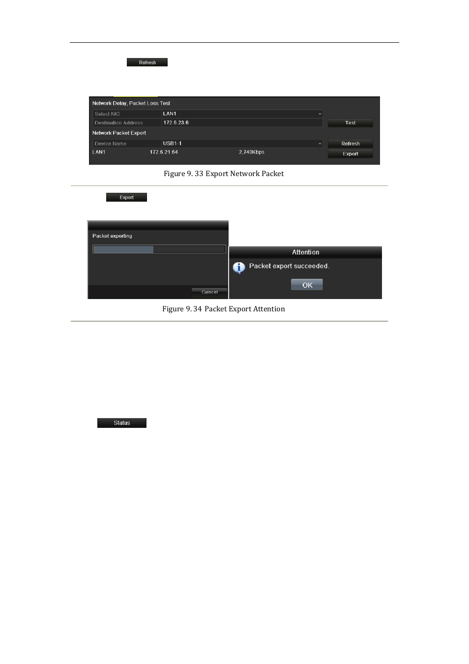 Checking the network status, 3 checking the network status | LT Security LTN8600 Series NVR (V2.3.2) User Manual | Page 147 / 215