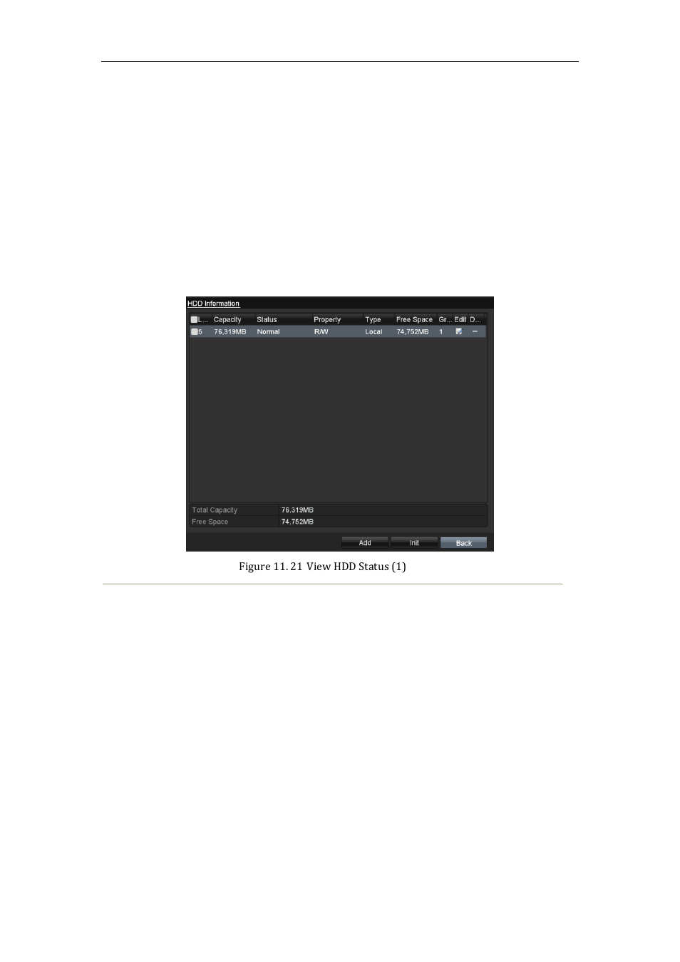 Checking hdd status, 6 checking hdd status | LT Security LTN8600 Series NVR (V2.3.2) User Manual | Page 179 / 215