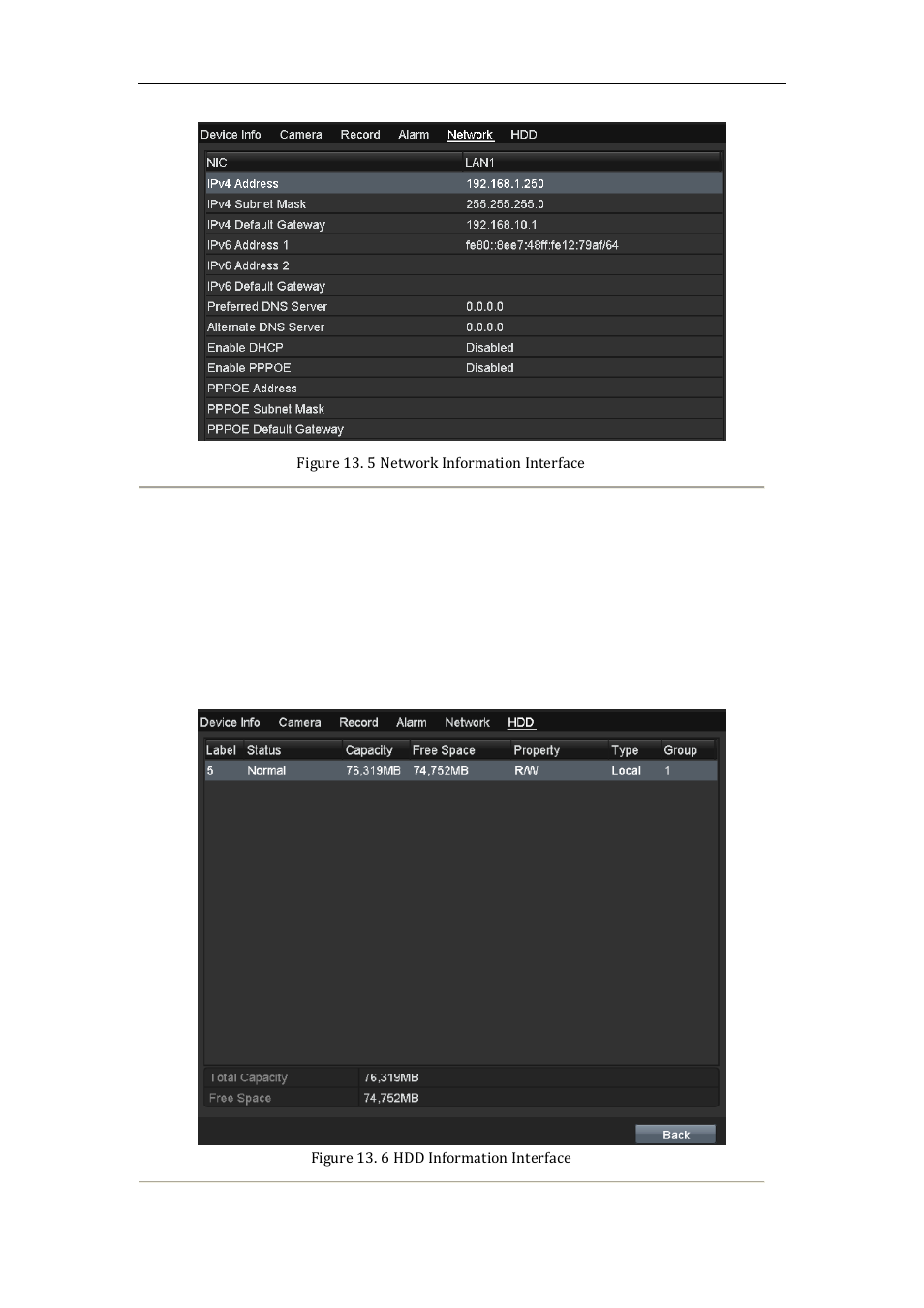Viewing hdd information, Figure 13. 5, 6 viewing hdd information | LT Security LTN8600 Series NVR (V2.3.2) User Manual | Page 191 / 215