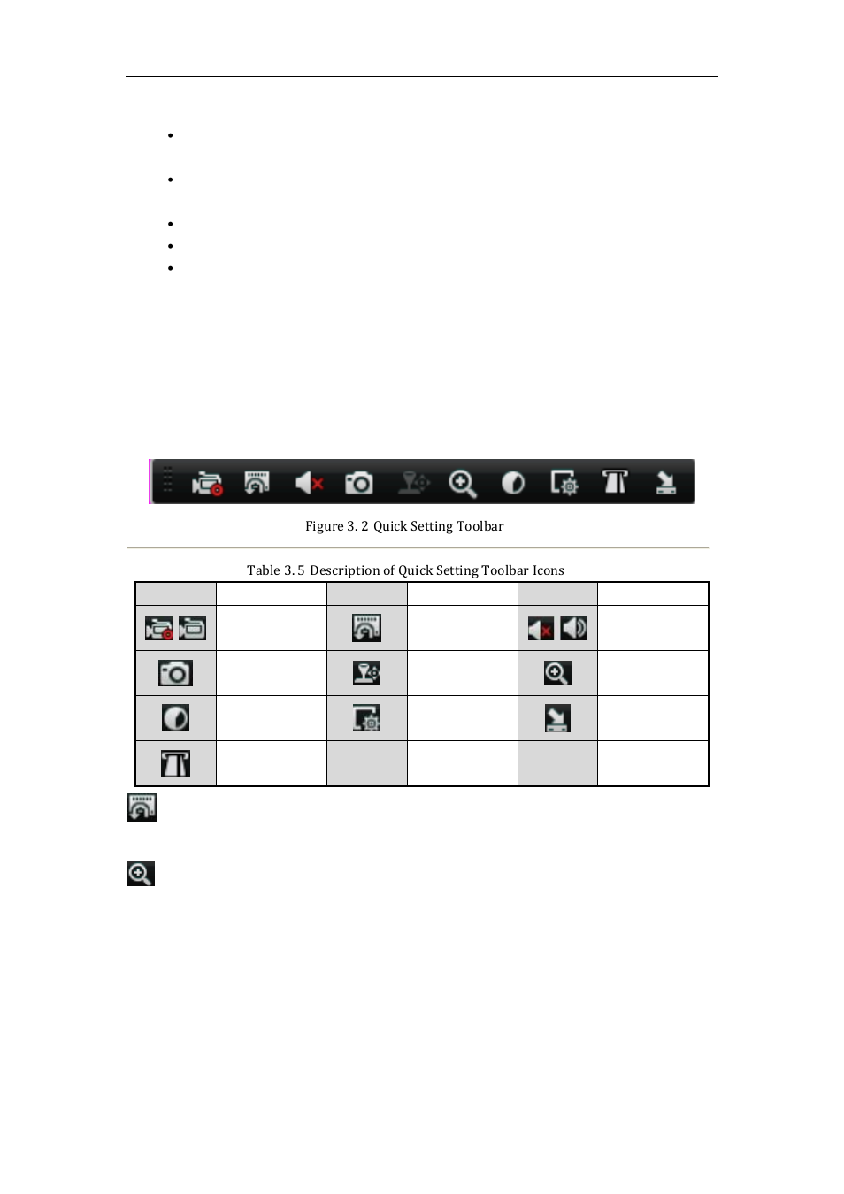 Quick setting toolbar in live view mode, 4 quick setting toolbar in live view mode | LT Security LTN8600 Series NVR (V2.3.2) User Manual | Page 45 / 215