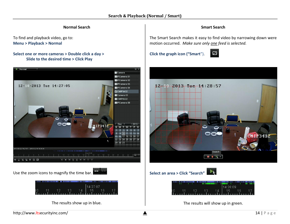 Search & playback (normal / smart) | LT Security LTN7732-P8 Platinum Setup Guide User Manual | Page 14 / 24