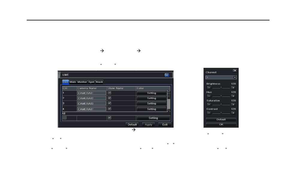 2 live configuration, 1 live | LT Security LTD2308SE-B User Manual | Page 27 / 116