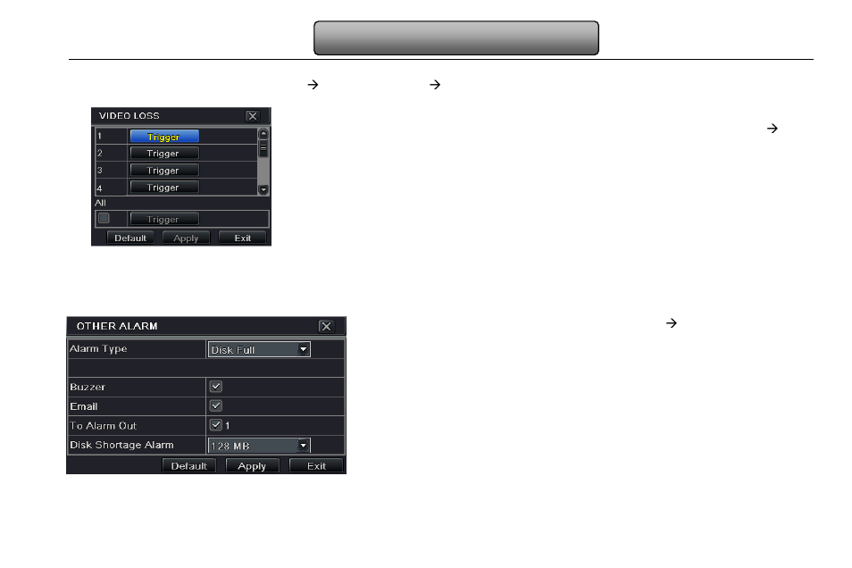 Video loss, Other alarm, 3 video loss | 4 other alarm | LT Security LTD2316SE-SL User Manual | Page 36 / 99