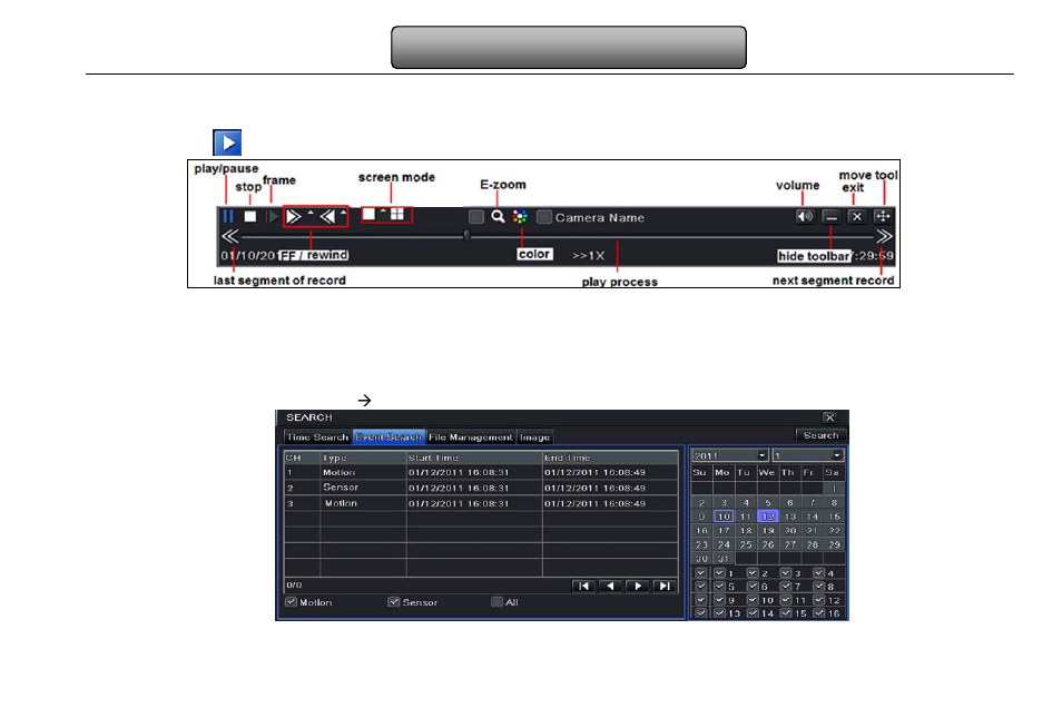 Event search, 2 event search | LT Security LTD2316SE-SL User Manual | Page 49 / 99