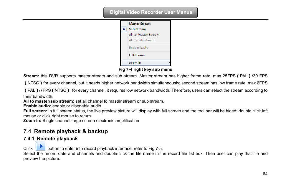 Remote playback & backup, Remote playback, 4 remote playback & backup | 1 remote playback | LT Security LTD2516HD-C User Manual | Page 70 / 113