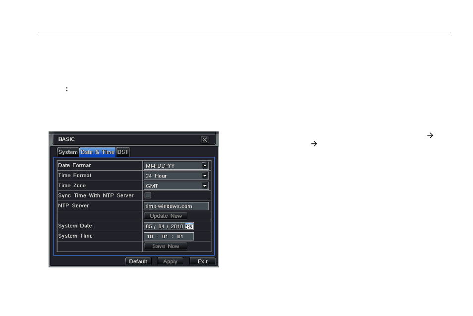 Show time: display time in live, Language: setup the menu language, Time & date | Fig 4-4 basic configuration-time & date, 2 time & date | LT Security LTD2508SE User Manual | Page 23 / 107