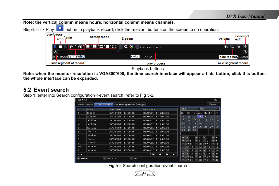 Event search, 2 event search | LT Security LTD2432MD User Manual | Page 53 / 110