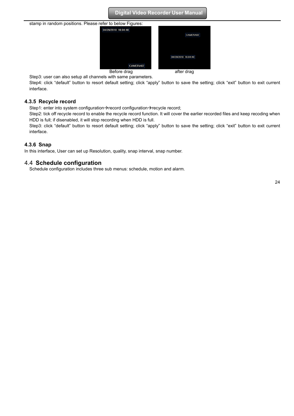 4 schedule configuration | LT Security LTD7904 User Manual | Page 30 / 106