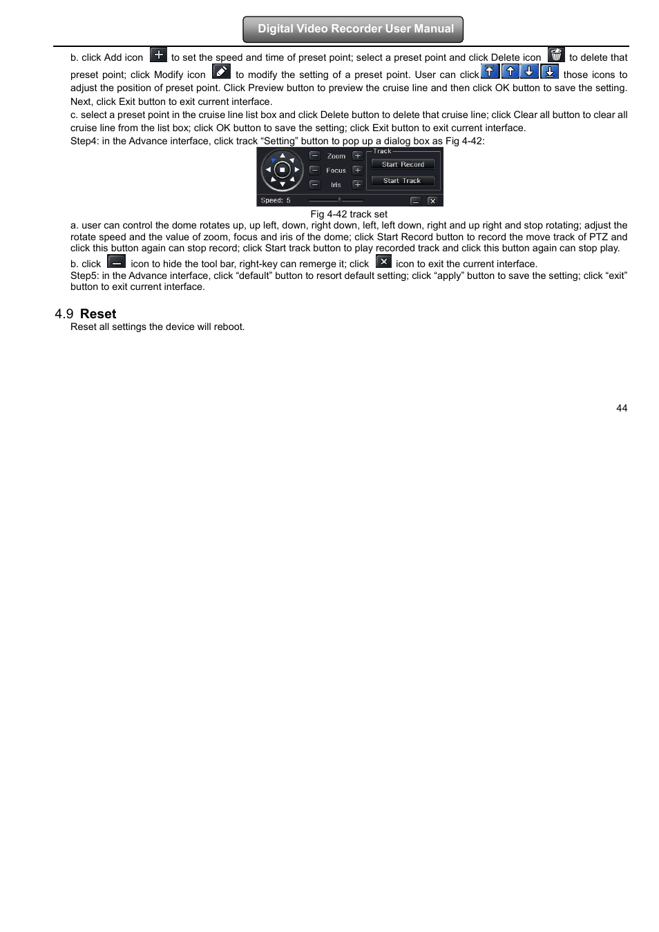 9 reset | LT Security LTD7904 User Manual | Page 50 / 106