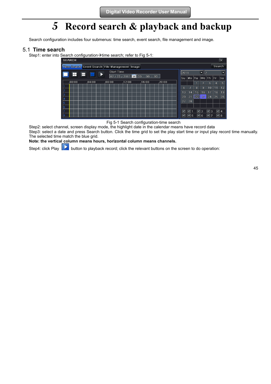 Record search & playback and backup | LT Security LTD7904 User Manual | Page 51 / 106