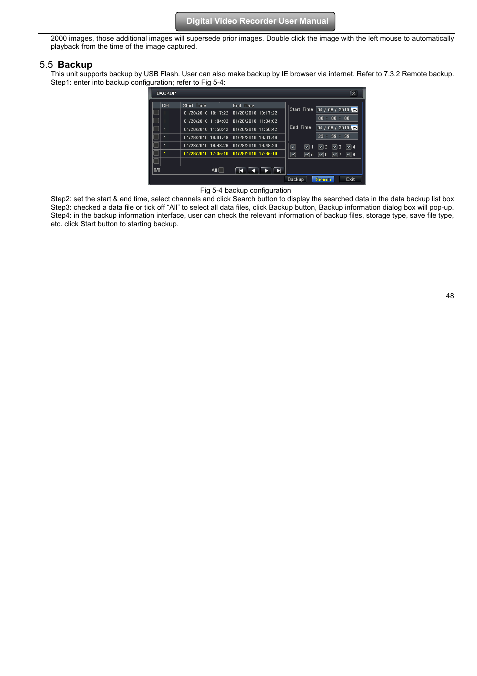 5 backup | LT Security LTD7904 User Manual | Page 54 / 106