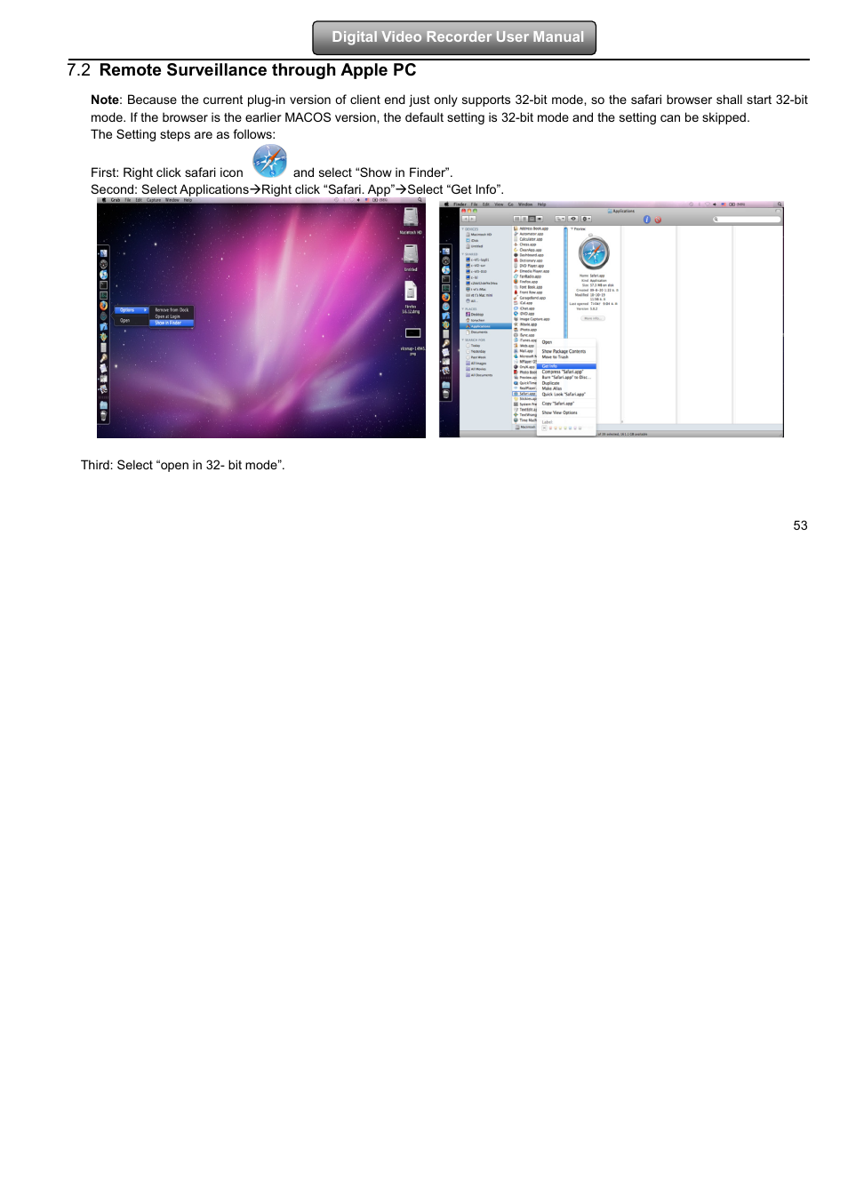 2 remote surveillance through apple pc | LT Security LTD7904 User Manual | Page 59 / 106
