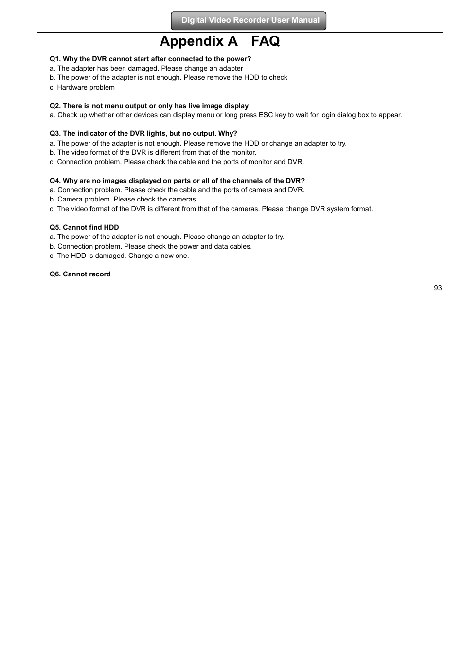 Appendix a faq | LT Security LTD7904 User Manual | Page 99 / 106