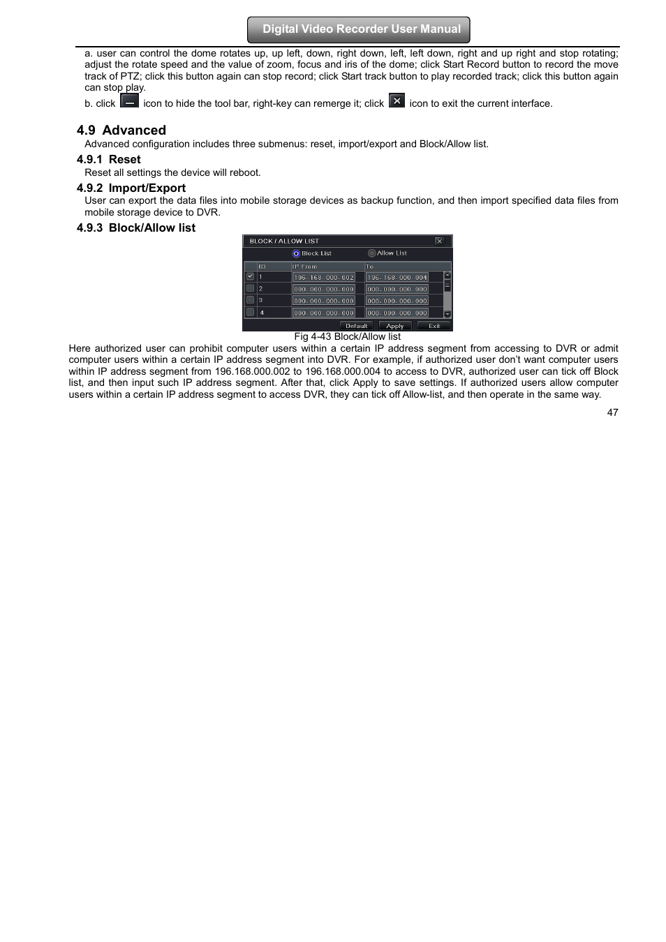 9 advanced | LT Security LTD2508FD User Manual | Page 53 / 111