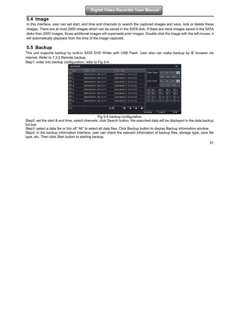 4 image, 5 backup | LT Security LTD2508FD User Manual | Page 57 / 111