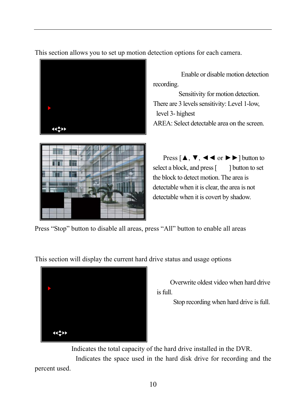 10 motion detector setup, 11 hard drive setup, 10 motion detector setup 5.11 hard drive setup | LT Security LTD911M6KIT2 User Manual | Page 11 / 27