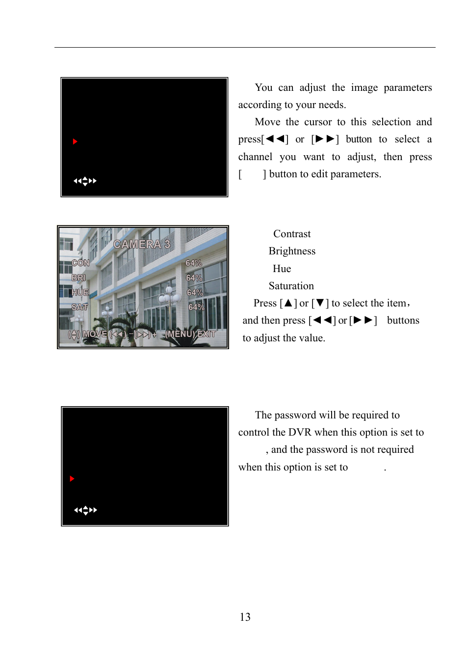 17 miscellaneous setup - image parameters, 18 miscellaneous setup - password enable, User manual | LT Security LTD911M6KIT2 User Manual | Page 14 / 27