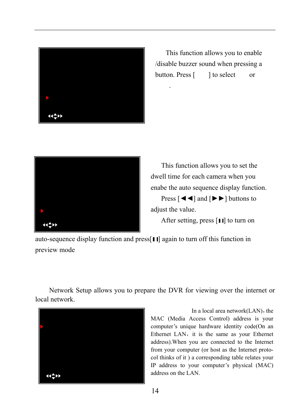 19 miscellaneous setup - keypad tones, 20 miscellaneous setup - sequence dwell time, 21 network setup | User manual | LT Security LTD411M6KIT User Manual | Page 15 / 27
