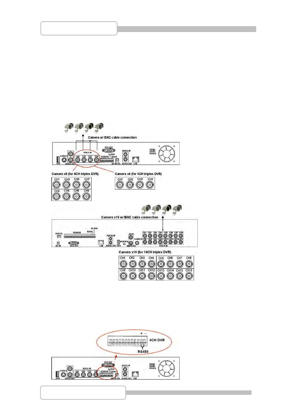 Usb connector on rear panel, Camera connections | LT Security LTD831J5 User Manual | Page 20 / 92